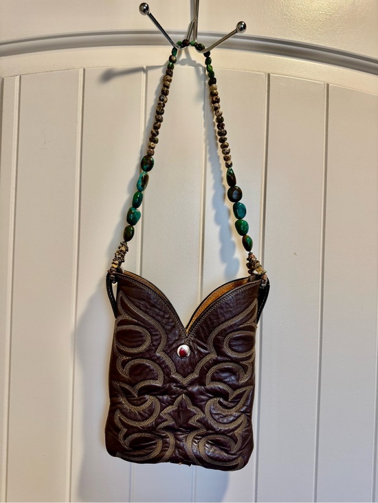 Justin Boots Handbags - Justin boots Brown Leather  Bag with Beaded Strap
